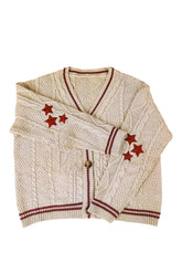 Pull brodé d'étoiles d'automne